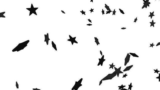 Toon black star objects on white background.
Toon confetti animation for background.
