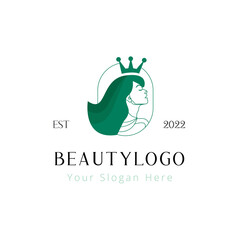 Queen Girl Logo design vector template