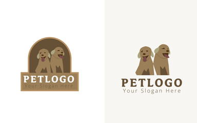Two Pet or Dog logo design vector template