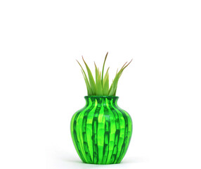 green plant in a green decorative vase