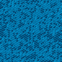 Blue vector seamless maze enless labyrinth pattern background