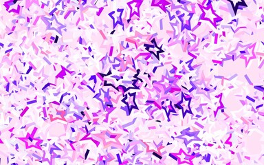 Fototapeta premium Light Purple vector layout with bright stars.
