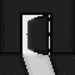 Door. Pixel art, a wood door vector.