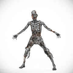 zombie is standing up on white background
