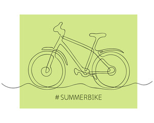 Fototapeta premium Mountain bike. Sport sketch in continuous line. Editable contour. Vector