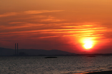 Tramonto di sangue sul golfo di Follonica.