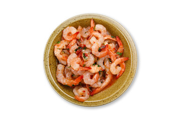 cooked seafood on a plate on a white background
