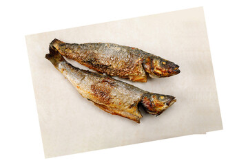 fish on kraft paper on a white background
