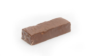 Protein chocolate bar isolated on white