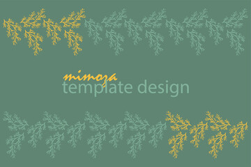 Template desing for blank, card, etc. Green and yellow colours.