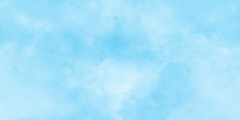 Abstract bright cloudy blue sky background, Hand painted watercolor shades sky clouds, Bright blue cloudy sky vector illustration.
