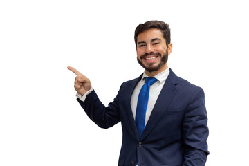 Businessman grimacing in a suit