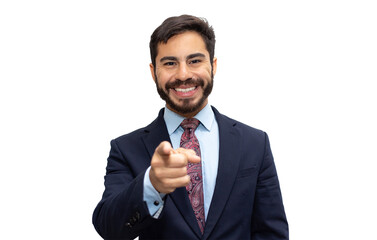 Businessman grimacing in a suit