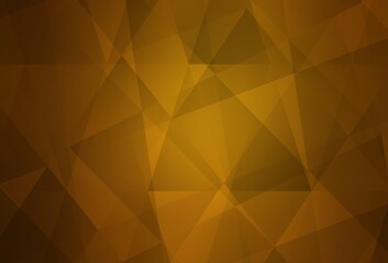Dark Orange vector low poly background.