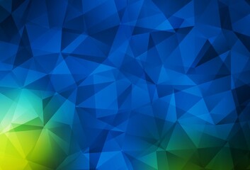 Obraz premium Dark Blue, Green vector abstract polygonal pattern.