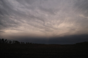 dark purple storm clouds after the rain