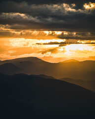 sunset in the mountains