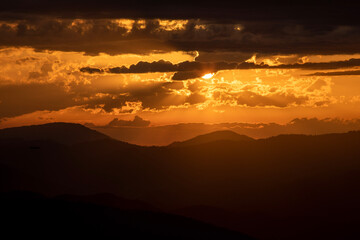 sunset in the mountains