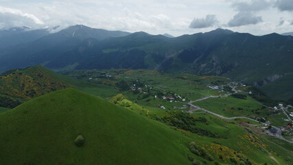 Obraz premium mountain village, summer in the mountains of Georgia, solitude, nature