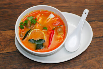 bowl of tom yam soup