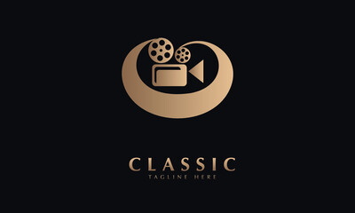 movie player or cinema vector monogram logo template