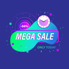 Fototapeta premium Mega sale vector illustration
