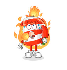 birthday candle eat hot chilie mascot. cartoon vector