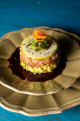 Tuna tartar with green apple and avocado
