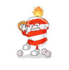 birthday candle baseball pitcher cartoon. cartoon mascot vector