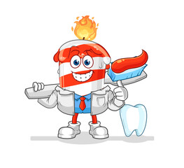 birthday candle dentist illustration. character vector