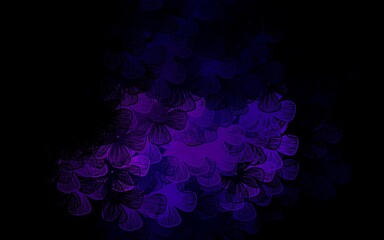 Dark Pink vector doodle pattern with trees, branches.