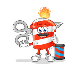 birthday candle barber cartoon. cartoon mascot vector