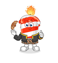 birthday candle Javanese character. cartoon mascot vector