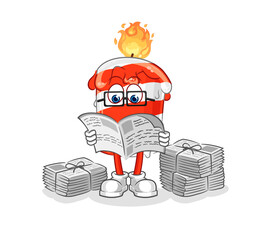 birthday candle read newspaper cartoon. character vector