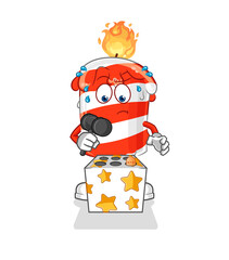 birthday candle play whack a mole mascot. cartoon vector