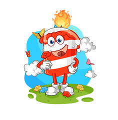 birthday candle pick flowers in spring. character vector