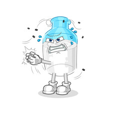 bottle of milk swat fly character. cartoon mascot vector