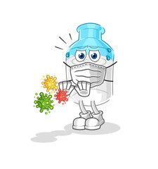 bottle of milk refuse viruses cartoon. cartoon mascot vector