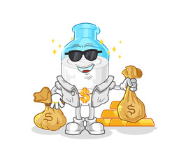 bottle of milk rich character. cartoon mascot vector
