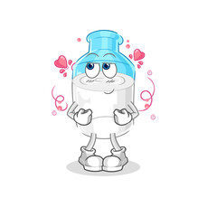 bottle of milk shy vector. cartoon character