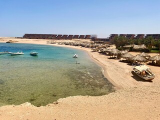 the beautiful deserted beach Sharm El-Naga in Egypt