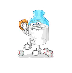 bottle of milk baseball pitcher cartoon. cartoon mascot vector