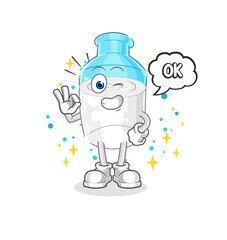 bottle of milk agree mascot. cartoon vector