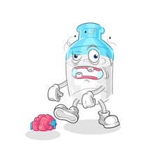 bottle of milk zombie character.mascot vector