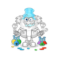 bottle of milk mad scientist illustration. character vector