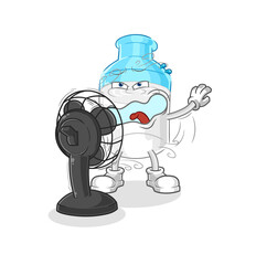 Fototapeta premium bottle of milk with the fan character. cartoon mascot vector