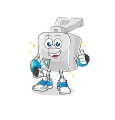 zipper robot character. cartoon mascot vector