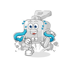 zipper runner character. cartoon mascot vector