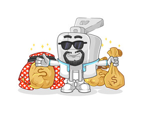 zipper rich arabian mascot. cartoon vector