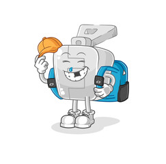 zipper goes to school vector. cartoon character